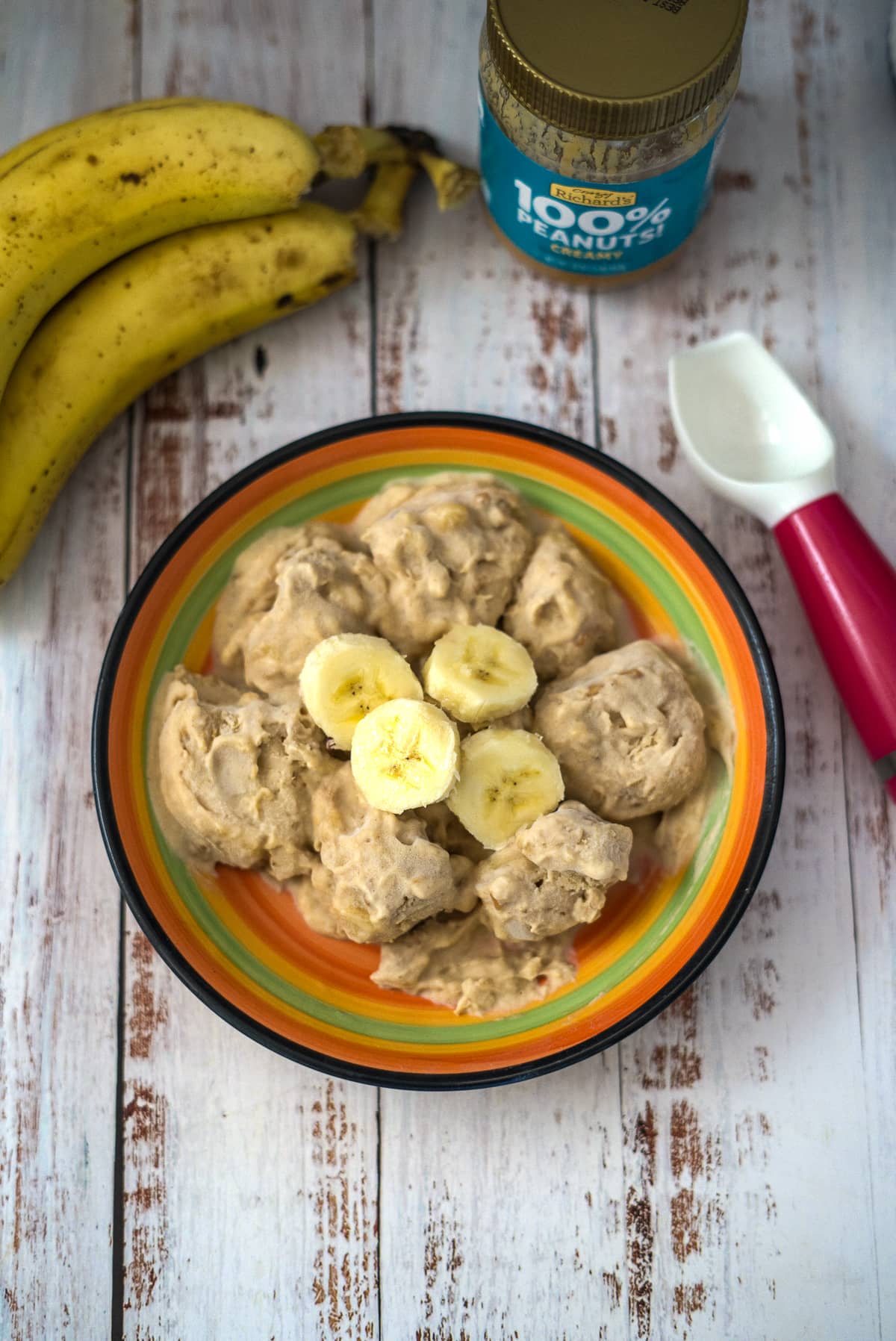 Image showcasing Banana Peanut Butter Dog Ice Cream