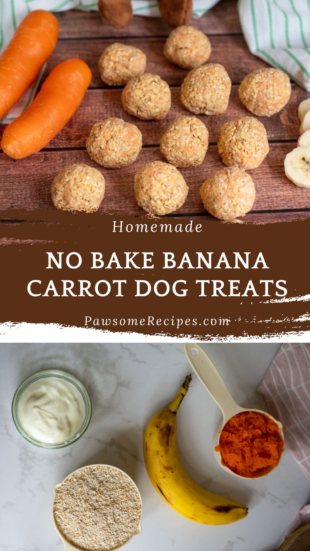 No Bake Banana Carrot Dog Treats